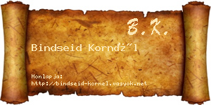 Bindseid Kornél névjegykártya
